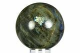 Flashy, Polished Labradorite Sphere - Great Color Play #355438-1